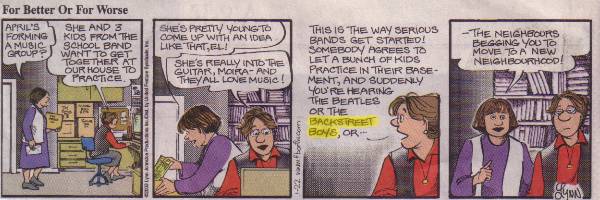 BSB are mentioned in a recent "For Better or For Worse" Comic strip by Lynn Johnson