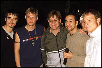 Sir Elton John and the Backstreet Boys at the 2000 Grammy Awards